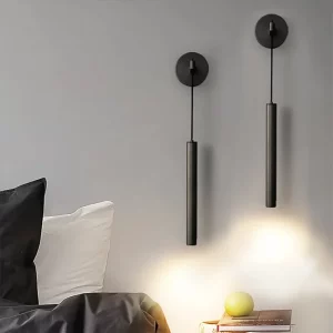 Applique murale LED moderne design épuré métal noir matte éclairage chambre salon lecture ambiance économique élégant Applique murale LED moderne design épuré métal noir matte éclairage chambre salon lecture ambiance économique élégant