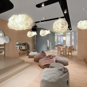Plafonnier LED design nuage soie coton intérieur moderne salle à manger chambre restaurant éclairage chaleureux économie d’énergie ambiance détendue