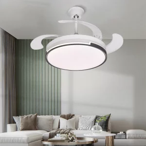 Plafonnier LED avec ventilateur rétractable  design moderne  lumière douce pour salon et chambre  économique et élégant