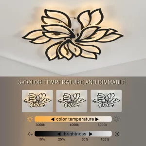 Plafonnier LED design moderne minimaliste salle à manger salon chambre éclairage intérieur lumière diffuse réglable noir et blanc luminaire contemporain
