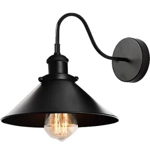 Applique murale industrielle métal noir design vintage LED éclairage salon restaurant bureau chambre ambiance chaleureuse élégante économique
