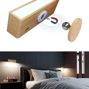 Applique murale LED en bois massif  design scandinave  lumière nocturne économique  style moderne  éclairage intérieur chaleureux