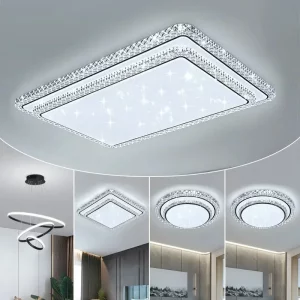 Plafonnier LED métal cristal design moderne élégant éclairage salon chambre salle à manger lumière chaleureuse économique Plafonnier LED métal cristal design moderne élégant éclairage salon chambre salle à manger lumière chaleureuse économique