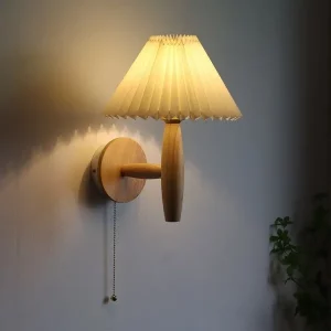 Applique murale bois naturel design scandinave LED lumière douce chambre salon éclairage moderne épuré économique