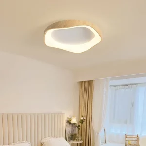 Plafonnier LED bois naturel design nordique moderne minimaliste chambre salon étude éclairage chaleureux économique élégant