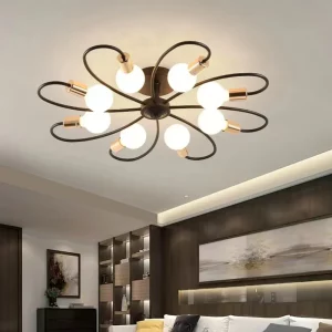 Plafonnier LED métal design industriel moderne avec bras courbés éclairage uniforme salon chambre salle à manger élégance fonctionnelle Plafonnier LED métal design industriel moderne avec bras courbés éclairage uniforme salon chambre salle à manger élégance fonctionnelle