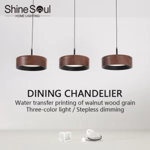 Suspension LED bois walnut design moderne épuré éclairage chaleureux cuisine salon salle à manger luminaire décoratif économique élégant Suspension LED bois walnut design moderne épuré éclairage chaleureux cuisine salon salle à manger luminaire décoratif économique élégant