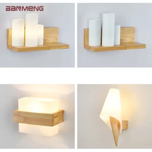 Applique murale LED bois naturel design nordique moderne éclairage intérieur verre blanc chambre salon cuisine bureau lumière chaleureuse économique élégant Applique murale LED bois naturel design nordique moderne éclairage intérieur verre blanc chambre salon cuisine bureau lumière chaleureuse économique élégant