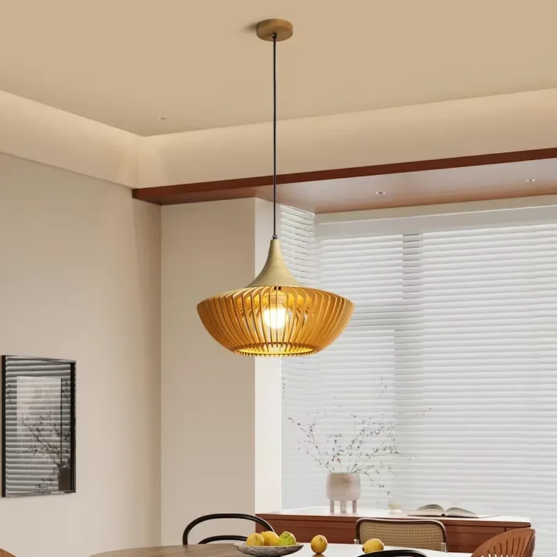 Suspension en bois design scandinave luminaire moderne éclairage chaleureux salle à manger salon chambre suspension LED ajourée lumière douce