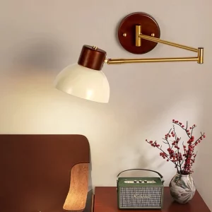 Lampe murale bois laiton design moderne éclairage chaleureux salon chambre bureau style industriel vintage lumière LED réglable Lampe murale bois laiton design moderne éclairage chaleureux salon chambre bureau style industriel vintage lumière LED réglable
