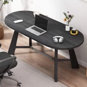 Bureau en bois ovale design moderne nordique style industriel Home Office élégant personnalisé Bureau en bois ovale design moderne nordique style industriel Home Office élégant personnalisé