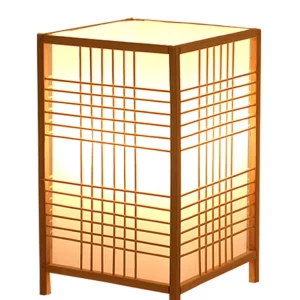 Lampe de table en bois naturel style Shoji japonais éclairage doux zen chambre salon bureau design minimaliste élégant écoénergétique Lampe de table en bois naturel style Shoji japonais éclairage doux zen chambre salon bureau design minimaliste élégant écoénergétique