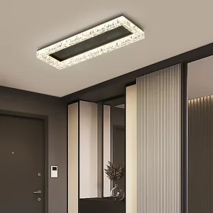 Plafonnier LED moderne chrome Cristaux lumière diffuse éclat uniforme salon salle à manger hall d’entrée design élégant économique certification CCC Plafonnier LED moderne chrome Cristaux lumière diffuse éclat uniforme salon salle à manger hall d’entrée design élégant économique certification CCC