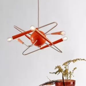 Plafonnier LED Sputnik Orange design artistique moderne rétro-futuriste salon villa salle à manger chambre éclairage décoratif élégant Plafonnier LED Sputnik Orange design artistique moderne rétro-futuriste salon villa salle à manger chambre éclairage décoratif élégant