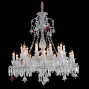 Lustre Cristal Glass LED Design Classique Baroque Salon Salle à Manger Éclairage Luxueux Économique Élégant