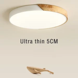 Plafonnier LED bois naturel design scandinave nordique moderne chambre salon éclairage chaleureux économique élégant