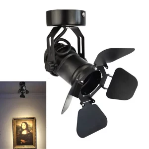 Plafonnier industriel vintage louvre ajustable éclairage directionnel intérieur luminaire artistique décoration murale galerie salon bureau Plafonnier industriel vintage louvre ajustable éclairage directionnel intérieur luminaire artistique décoration murale galerie salon bureau
