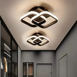 Plafonnier bois naturel LED design moderne style scandinave éclairage chaleureux économique salon chambre couloir