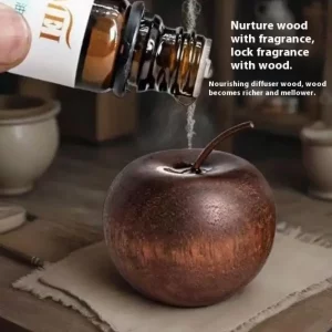 Diffuseur d’huiles essentielles en bois design pomme  décoration aromathérapie salon chambre  cadeau porte-bonheur élégant
