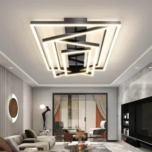 Plafonnier moderne LED design géométrique minimaliste lumière chaude salle à manger salon bureau éclairage intérieur élégant économie d’énergie