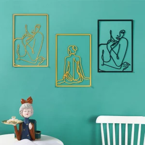 Décoration murale métal style minimaliste moderne silhouette artistique salon chambre bureau hôtel office