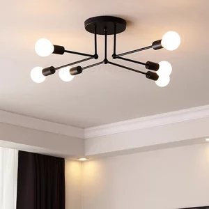 Plafonnier métal noir design moderne industriel luminaire suspendu salle à manger salon éclairage uniforme lumière chaleureuse économies d’énergie élégance intemporelle Plafonnier métal noir design moderne industriel luminaire suspendu salle à manger salon éclairage uniforme lumière chaleureuse économies d’énergie élégance intemporelle