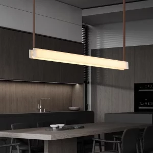 Suspension en bois LED design moderne éclairage intérieur cuisine salon lumière chaleureuse économique élégant