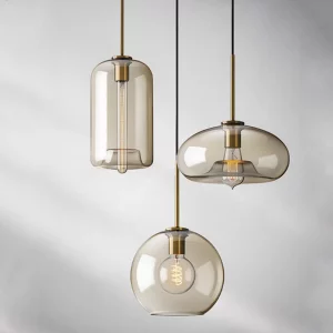 Suspension verre fumé design moderne industriel luminaire salle à manger salon cuisine Éclairage élégant et chaleureux Suspension verre fumé design moderne industriel luminaire salle à manger salon cuisine Éclairage élégant et chaleureux