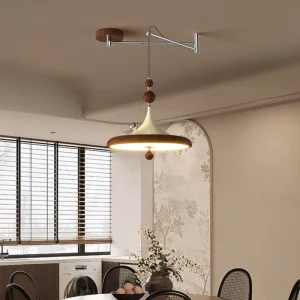 Plafonnier LED bois naturel design scandinave nordique moderne salon chambre éclairage chaleureux économique élégant