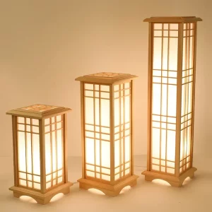 Lampadaire moderne en bois naturel design japonais zen lumière tamisée éclairage salon chambre salle à manger Lampadaire moderne en bois naturel design japonais zen lumière tamisée éclairage salon chambre salle à manger