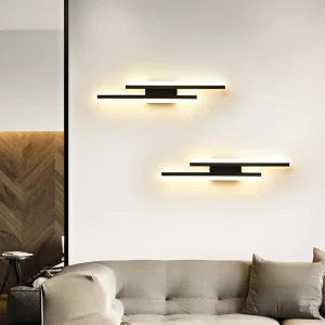 Applique murale LED moderne design épuré aluminium lumière chaude éclairage salon chambre couloir décor intérieur Applique murale LED moderne design épuré aluminium lumière chaude éclairage salon chambre couloir décor intérieur