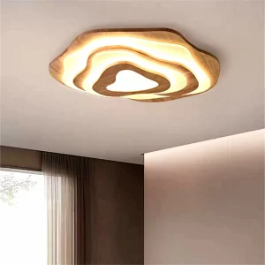 Plafonnier en bois moderne design organique lumière douce chambre salon cuisine salle à manger luminaire LED éclairage chaleureux intérieur naturel Plafonnier en bois moderne design organique lumière douce chambre salon cuisine salle à manger luminaire LED éclairage chaleureux intérieur naturel