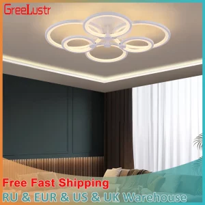Plafonnier LED acrylique moderne design minimaliste lumière chaleureuse éclairage encastré salon chambre salle à manger décor contemporain élégant économique