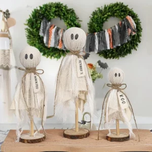 Décoration Halloween fantômes en tissu bois artisanal effets effrayants pour intérieur effets de style rustique façade bois effets de lumière fantaisie Halloween Décoration Halloween fantômes en tissu bois artisanal effets effrayants pour intérieur effets de style rustique façade bois effets de lumière fantaisie Halloween