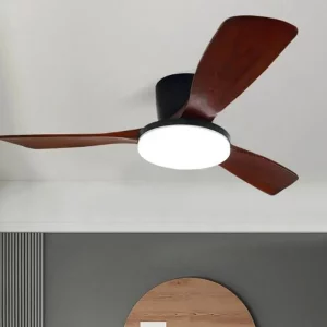 Plafonnier bois LED design moderne minimaliste éclairage chaleureux ventilateur intégré 6 vitesses télécommande salon chambre Plafonnier bois LED design moderne minimaliste éclairage chaleureux ventilateur intégré 6 vitesses télécommande salon chambre
