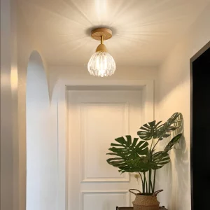 Plafonnier moderne en verre et bois naturel design scandinave nordique lumière chaleureuse chambre salle à manger couloir éclairage élégant économique Plafonnier moderne en verre et bois naturel design scandinave nordique lumière chaleureuse chambre salle à manger couloir éclairage élégant économique