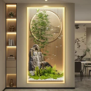 Panneau décoratif mural bois LED éclairage intégré style zen asiatique moderne salon chambre décoration murale écoénergétique élégance naturelle