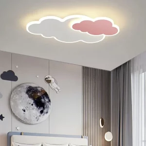 Plafonnier moderne LED nuage blanc et rose design créatif chambre enfant éclairage doux salon décoration intérieure scandinave Aurora Realm