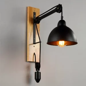 Applique murale bois design industriel moderne lumière LED éclairage salon bureau cuisine chambre étagère bibliothèque