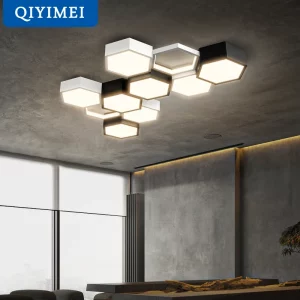 Plafonnier LED en bois naturel design moderne minimaliste pour salon salle à manger éclairage chaleureux économique élégant