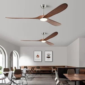 Plafonnier bois LED design moderne minimaliste éclairage chaleureux ventilateur intégré salle à manger salon chambre cuisine économique élégant