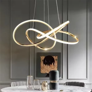 Suspension moderne nordique design scandinave LED dorée éclairage salle à manger salon chambre haute performance lumière douce élégante