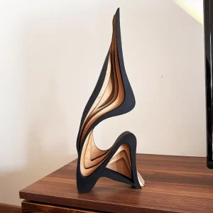 Lampe table bois sculptée design moderne abstrait éclairage diffus salle bureau cadeau décoration intérieure naturelle élégance nordique Lampe table bois sculptée design moderne abstrait éclairage diffus salle bureau cadeau décoration intérieure naturelle élégance nordique