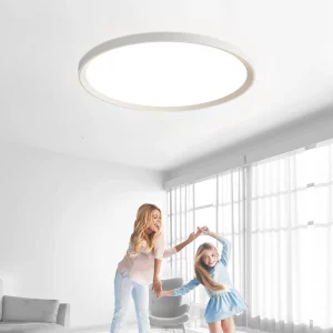 Plafonnier LED aluminium design moderne minimaliste éclairage uniforme salon chambre cuisine bureau lumière diffuse économique élégant