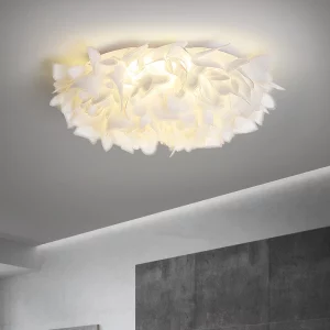 Plafonnier LED design moderne nordique pétale fleurs éclairage chaleureux salon salle à manger luminaire décoratif en métal PVC
