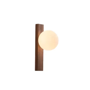 Applique murale bois verre blanc lait style moderne Wabi-sabi chambre salon éclairage élégant économique lumière chaleureuse design scandinave