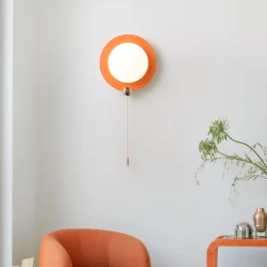 Applique murale moderne design années 70 orange vif LED lumière chaude chambre salon décoration murale économique élégant