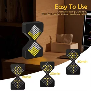 Minuterie électronique 3D intelligente sablier LED portable  lumière chaude  ornement cuisine  réglage synchronisation  veilleuse  design moderne  chambre salon