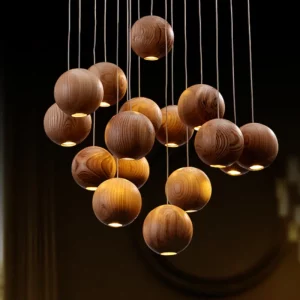 Plafonnier suspendu en bois naturel design scandinave moderne lumière chaleureuse pour salon chambre cuisine économie d’énergie élégance durable Plafonnier suspendu en bois naturel design scandinave moderne lumière chaleureuse pour salon chambre cuisine économie d’énergie élégance durable