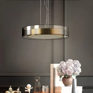 Suspension verre fumé doré design moderne nordique lumière douce salon chambre bureau éclairage intérieur élégant certification CCC